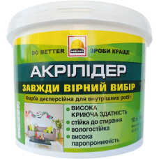 Краска интерьерная износостойкая 14 кг, BUILDER АКРІЛІДЕР (БИЛДЕР)